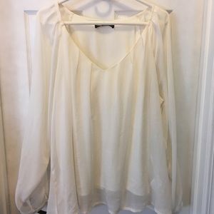 Rose & Olive Sheer Cream Blouse